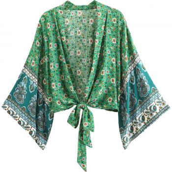 Vintage Daisy Print Beach Cover-Up