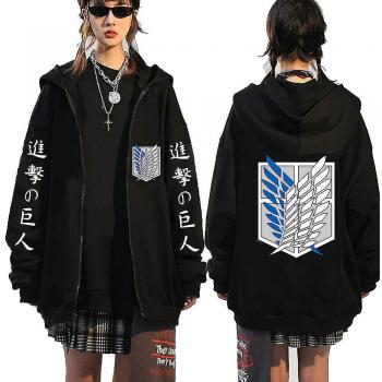 Sudadera Imprimida Attack on Titan para Hombre y Mujer, Chaqueta con Capucha, Talla L