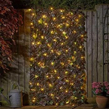Solar Inlit Purple Haze Ivy Leaf Wall Trellis