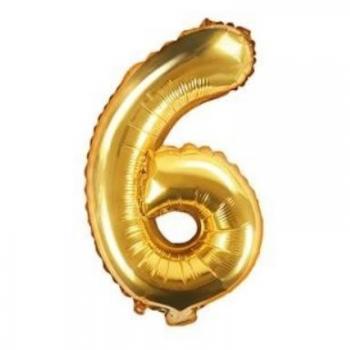 Partydeco Goldzahl 6 Folie – 35 cm