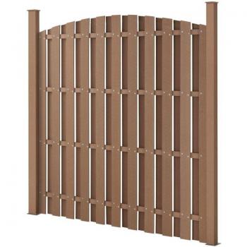 Pare-vent et Pare-vue en Cintre Plein – Bois Composite Brun 185 x 193 cm