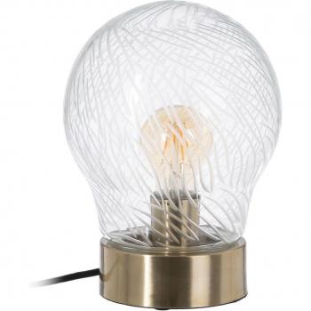 Bigbuy Home Lámpara Mesa Cristal Metal 18x18x25 Cm