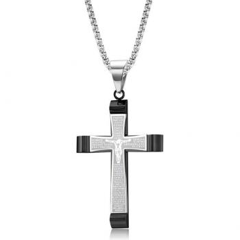 Chaîne Croix Chrétienne en Acier Inoxydable