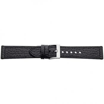Eichmüller 20 mm Leder‑Silikon‑Hybridarmband Schwarz – Polster mit Büffelnarbe