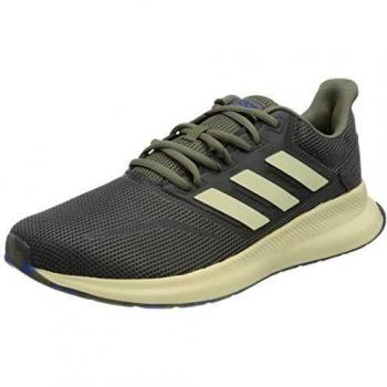 Adidas Runfalcon Herren‑Sneaker – Grau‑Grün – EU 41 ⅓