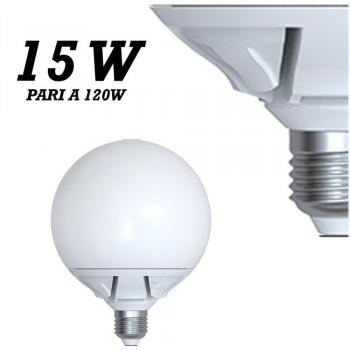 LED 15W E27 Sfera Opaca Caldo e Freddo