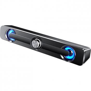 Black Double‑Speaker PC Audio Bar (USB)