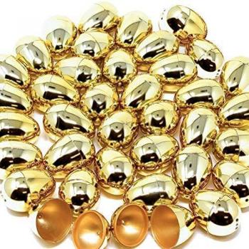 Radiant Gold Easter Eggs – 36 Glittering 3” Metallic Treat Fillers