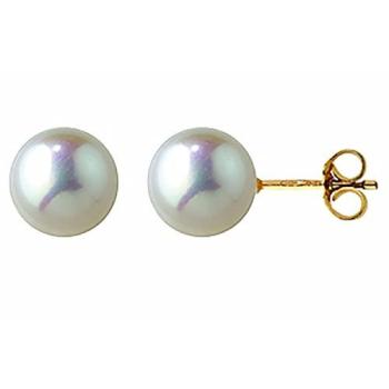 Boucles d'oreilles en perles de culture 8 mm couleur jaune