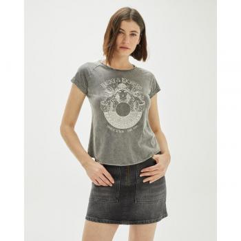 Camiseta corta de mujer System Action Ct498 gris oscuro