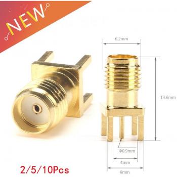 SMA Female Jack Solder Nut Edge PCB Clip Straight Mount Gold Plated RF Connector Receptacle