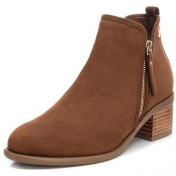Botín de Mujer XTI 143420 Beige con Cremallera, Tacón Ancho, Talla 38