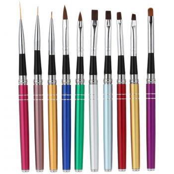 Kit de Pinceaux à Stylo pour Nail Art 10Pcs