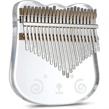 21-Tasten Kalimba Daumenklavier tragbar mit Stimmhammer und Aufkleber für Kinder
