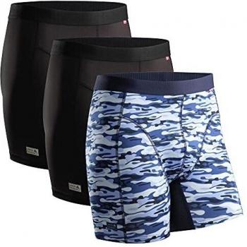 Calzoncillos Bóxers para Hombre, Secado Rápido, Transpirables, Resistentes al Olor, Suaves, Ligeros, Pack de 3