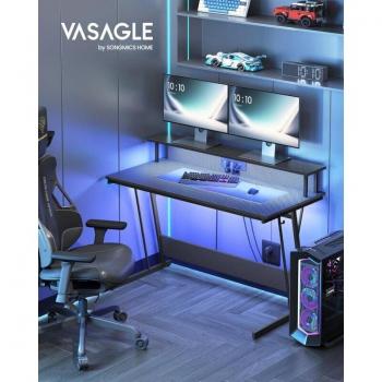 Mesa de Trabajo VASAGLE Negro Carbón con Iluminación RGB