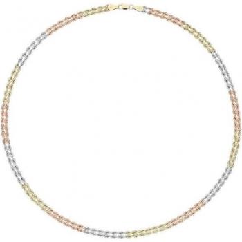 VIVANCE Dreifarbiger Collier – Rosa & Gold (Roségold 375)