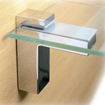 Soporte Estante Gacela para Cristal y Madera Cromo