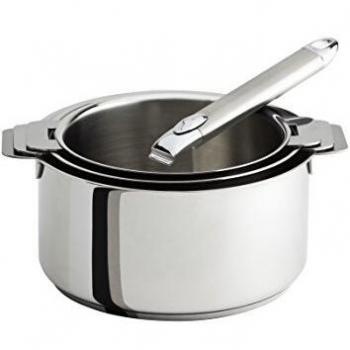 Set de 3 casseroles cristel avec poignée zenith amovible