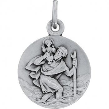 18mm Rhodium-Coated Saint Christopher Trinket