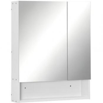 Kleankin Classic Wall-Installed Medicine Cabinet, White, Mirror Included