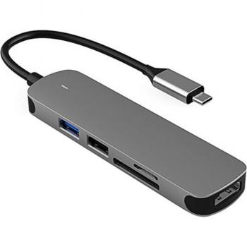 High-Speed USB Type-C Hub with HDMI, USB 3.0 Ports and MicroSD/TF Card Slots