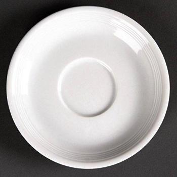 Dishwasher‑Safe White Cappuccino Porcelain Saucers (12)