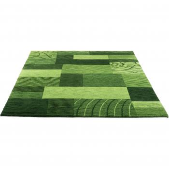 Handcrafted Green Rectangle Rug 190x290 – Theko