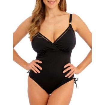 East Hampton Black Wrap‑Front Leg‑Adjustable Bikini
