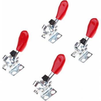 Kit de 4 abrazaderas GH‑201 (60 lb / 27 kg) con clips horizontales, ideal para herramientas de mano rápidas