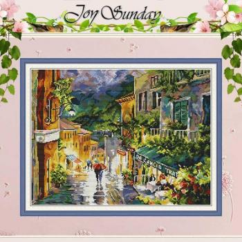 Kit de point de croix Paysage de la Pluie DMC, 11CT/14CT