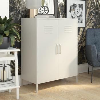 Two-Door Metal Storage Cabinet with Taupe Finish by Bradford