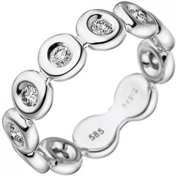 JOBO 9‑Brillant‑Ring (Weißgold) – Damen, Gr. 54