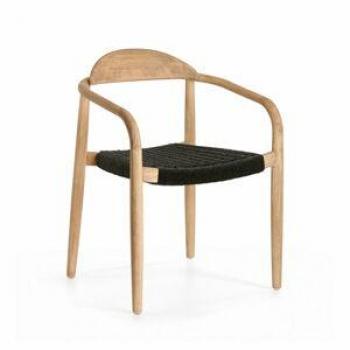 Esszimmerstuhl Yalia 2er Set Hocker Eiche Nussbaumfinish 45 x 66 x 45 cm