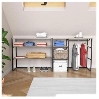 Lot de 2 Portants Vêtements Sous Combles Noir KADRA