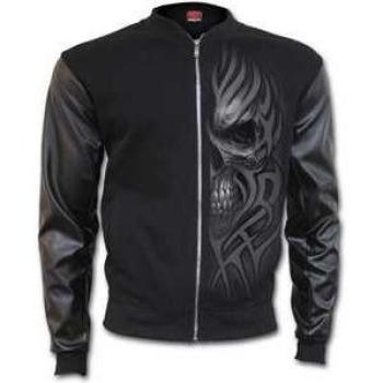 Men’s Spiral Urban Bomber XL – Heavy Pique, Full Zip, PU Leather Sleeves