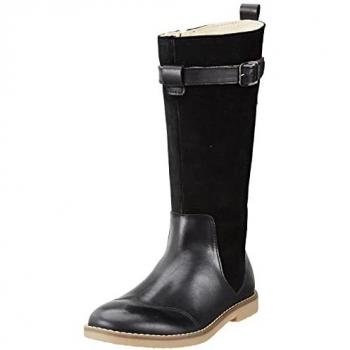 Stivali da bambina Kickers Tyoube in pelle, colore nero, taglia EU 29