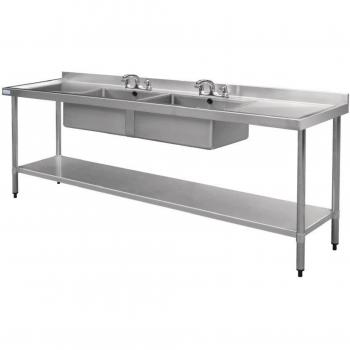 Vogue Double-Drain 2400mm Stainless Steel Kitchen Sink (U910 Model)