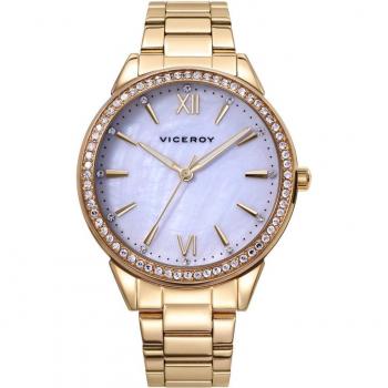 Viceroy 401260-03 Reloj de Mujer Acero Resistente Al Agua 5 ATM Correa Dorada IP