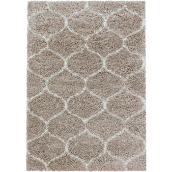Tapis shaggy géométrique beige 240x340