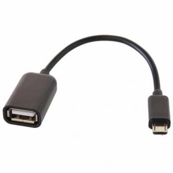 Câble Adaptateur USB OTG Micro B Mâle à A Femelle Noir