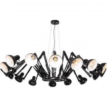 QAZQA Smart Black Pendant Light with 16 Adjustable Wifi A60 Bulbs