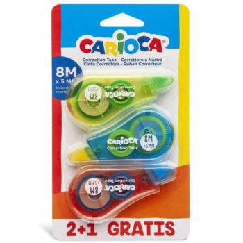 Correttore a nastro Carioca 5 mm x 8 m pacco da 3