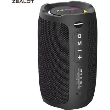 ZEALOT S49 – 360° Stereo Sound Box, Bluetooth 5.0, 20 W, IPX6, Bass‑Boost