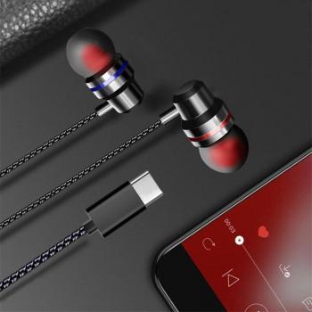 Metal Sport USB-C Earbuds with Dynamic Drive for Xiaomi Huawei HTC Samsung