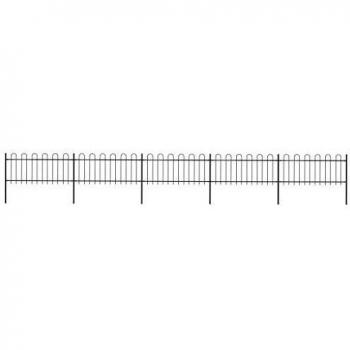Black Hooped Steel Garden Barrier, 8.5m Length – vidaxl Durable Fence