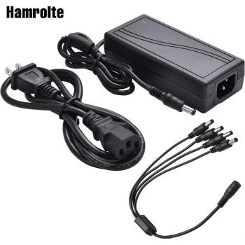 Hamrolte AC 100-240V to DC 12V Adapter with Power Splitter
