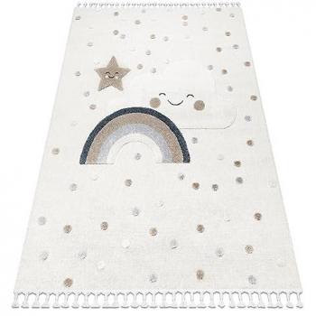 Kinderfransen Teppich 140x190 – Regenbogen‑Struktur EY78