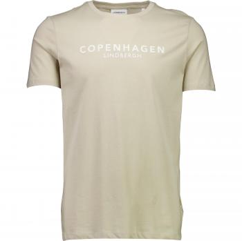 Herren T-Shirt LINDBERGH M – beige, relaxed fit, Rundhals, Logo