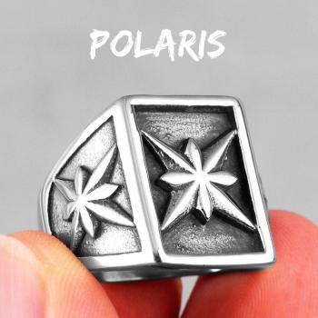 Anillo Moderno de Acero Inoxidable con Diseño Estrella
